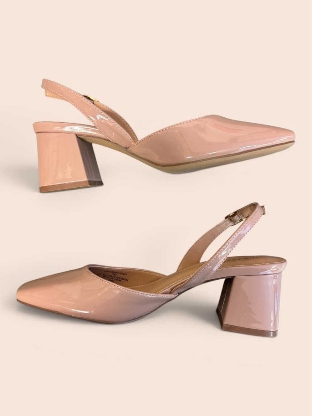 Madden Girl Novvaa Slingback Back Block Heel Blush Patent Size 7 - Picture 4 of 16